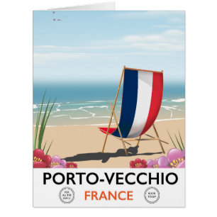 Cartão Porto-Vecchio, poster de viagens da praia de