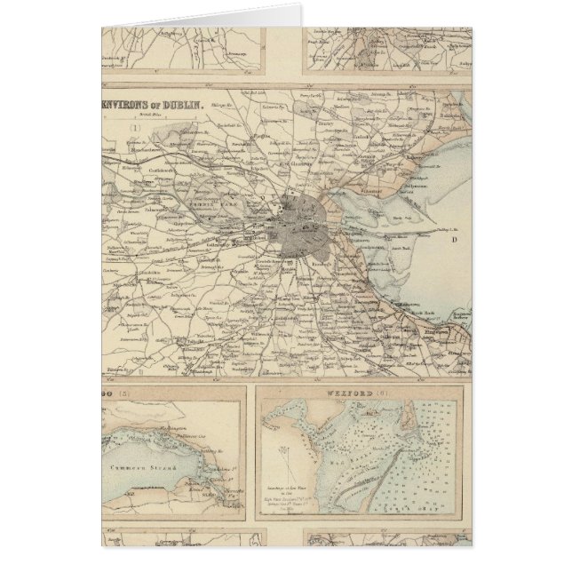 Cartão Portos e portos irlandeses (Frente)