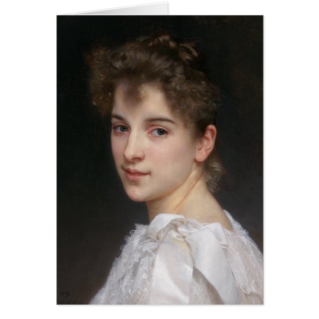 Cartão Portrait of Gabrielle Cot Bouguereau (Frente)