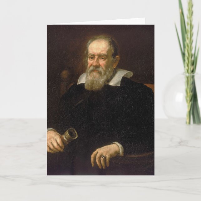 Cartão Portrait of Galileo Galilei by Justus Sustermans (Frente)