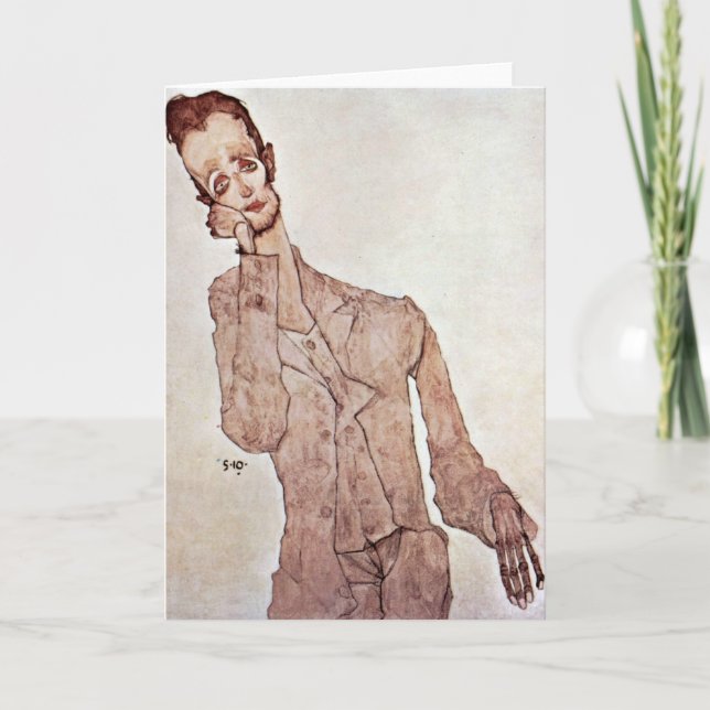 Cartão Portrait Of Karl Zakovsek By Egon Schiele (Frente)