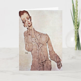 Cartão Portrait Of Karl Zakovsek By Egon Schiele