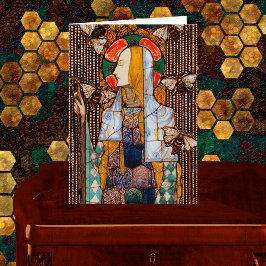 Cartão Portrait of St. Gobnait, Patron of Bees,