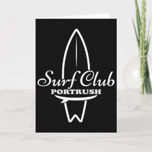 Cartão Portrush, Clube de Surf Gráfico de Surfboard Retro