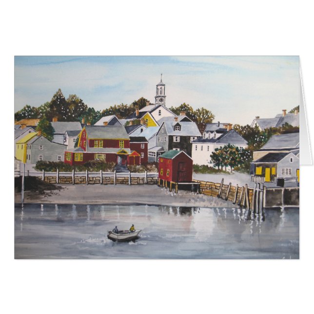 Cartão Portsmouth Harbour, New Hampshire (Frente Horizontal)