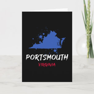 Cartão Portsmouth Virgínia Va Manchas de Tinta Férias Sou