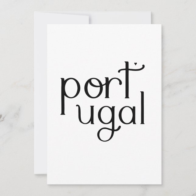 Cartão Portugal - minimalistic typography card (Frente)