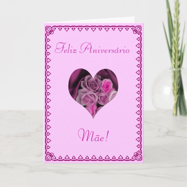 Cartão Português: Aniversário Flores (Frente)