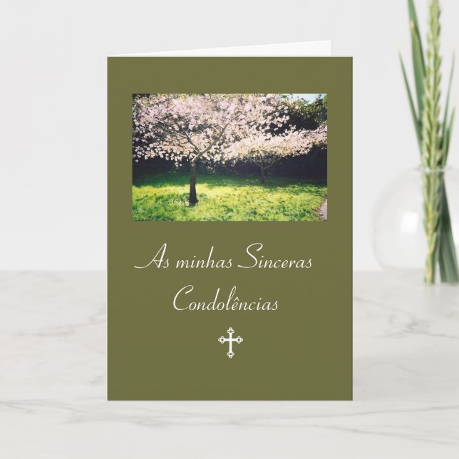 Cartão Português: Condolencias/Pesames /Sympathy (Frente)