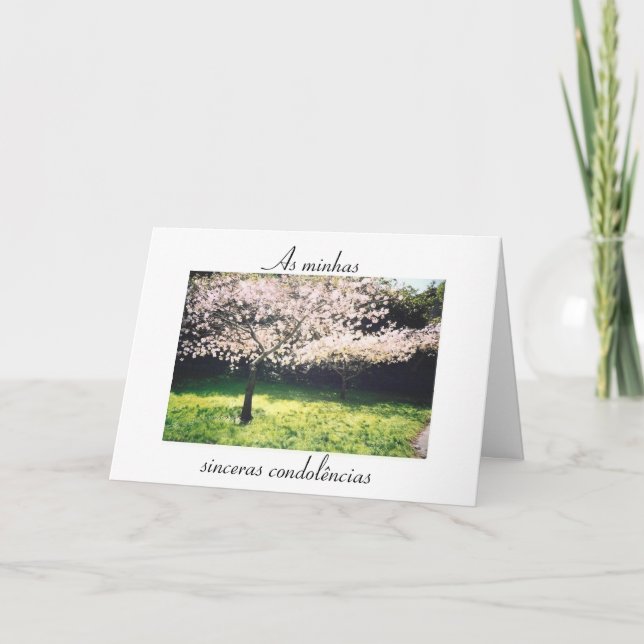 Cartão Português: Pêsames/Frase inspiracional/ simpatia (Frente)
