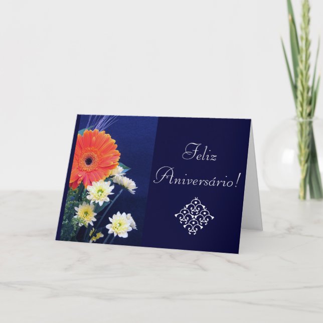 Cartão Portuguese: Birthday / Aniversario (Frente)