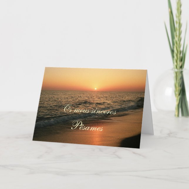 Cartão Portuguese: Pesames por do sol em Portugal (Frente)
