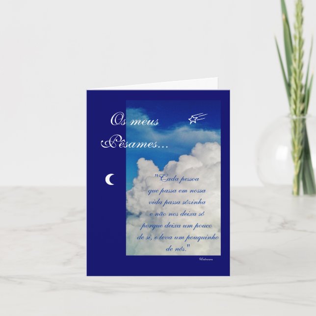 Cartão Portuguese: Poema: Condolencias (Frente)