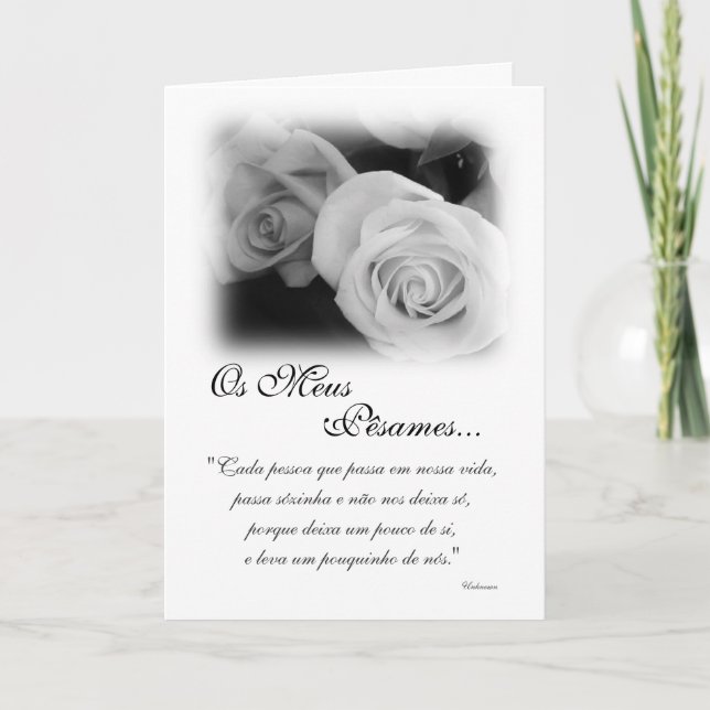 Cartão Portuguese: Poema de Condolencias (Frente)