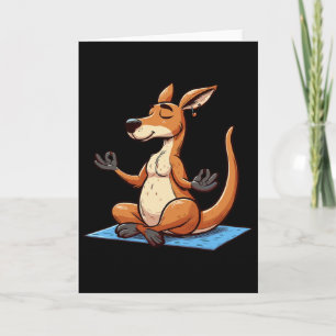 Cartão Pose de Yoga de Canguru de Meditação Animal Relaxa