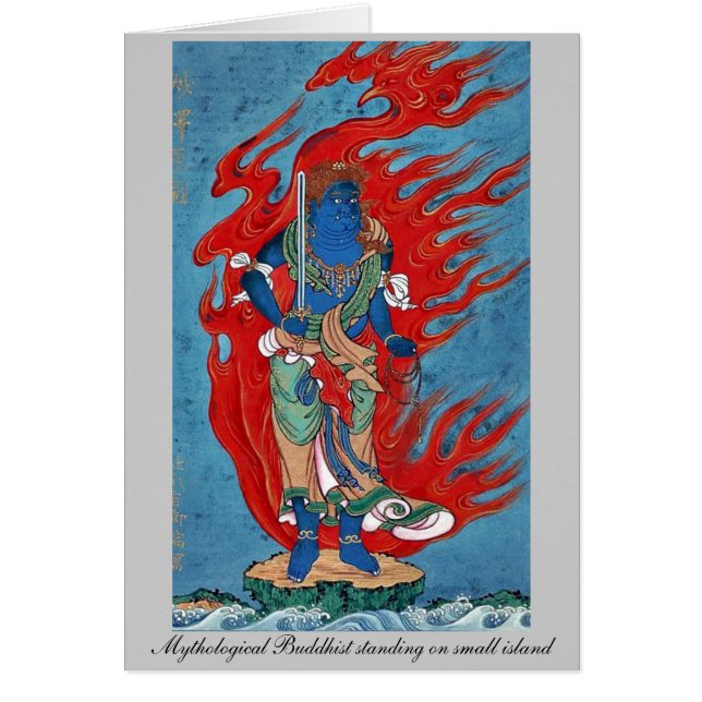 Cartão Posição budista mitológica na ilha pequena (Frente)