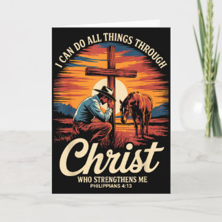 Cartão Posso Fazer Todas as Coisas Através de Cristo Cowb