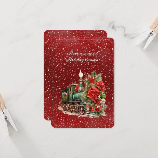 Cartão Possuir Flores Mágicas Do Motor De Comboio De Nata (Frente/Verso In Situ)