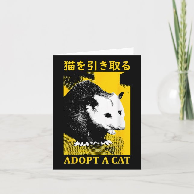 Cartão Possum Antigo Adote Um Gato Possum Japonês Opossum (Frente)