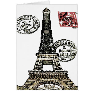 Cartão PoStage da Torre Eiffel - Placa