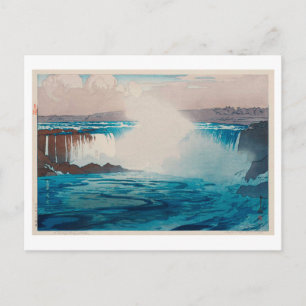 Cartão Postal ナ イ ガ ラ 瀑 布, Niagara Falls, Hiroshi Yoshida, Woodc