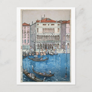 Cartão Postal ベ ニ ス, Veneza, Hiroshi Yoshida, Woodcut