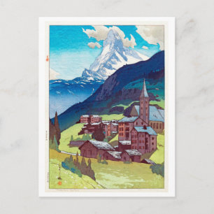 Cartão Postal マ ホ ン, Matterhorn, Hiroshi Yoshida, Woodcut