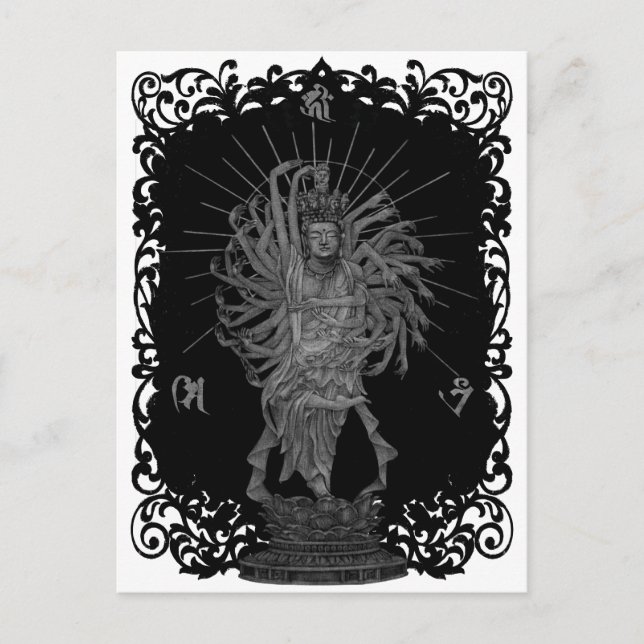 CARTÃO POSTAL 千 手 観 音 ェ ー 景 背 付 き (Frente)