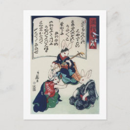 Cartão Postal 國 芳 Coelho Ken Epidemia Kuniyoshi Belas Artes