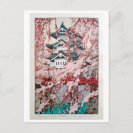 Cartão Postal 弘 前 城 桜, florescências cerejeiras no castelo de Hi
