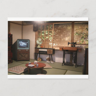 CARTÃO POSTAL 日 本 の 古 懐 く し か い 部 屋