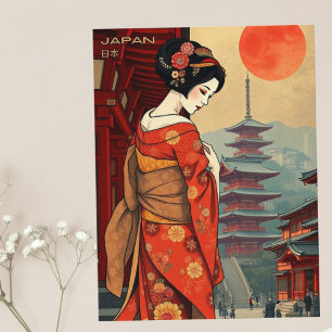 Cartão postal 日 Japão 本 geisha pagoda de férias