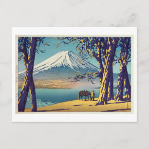 Cartão Postal 晩 秋 の 富 山, Monte Fuji no outono, Hasui K