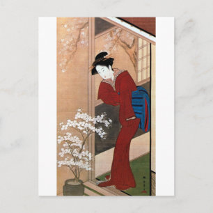 Cartão Postal 桜 の と 女, 春 章 Cherry Blossoms e uma Mul