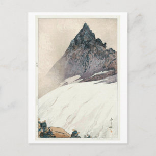 Cartão Postal 槍 ヶ 岳, Monte Yari, Hiroshi Yoshida, Woodcut
