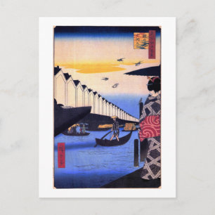 Cartão Postal 江 戸 風 景, 広 重 Cenário de Edo, Hiroshige Ukiyoe