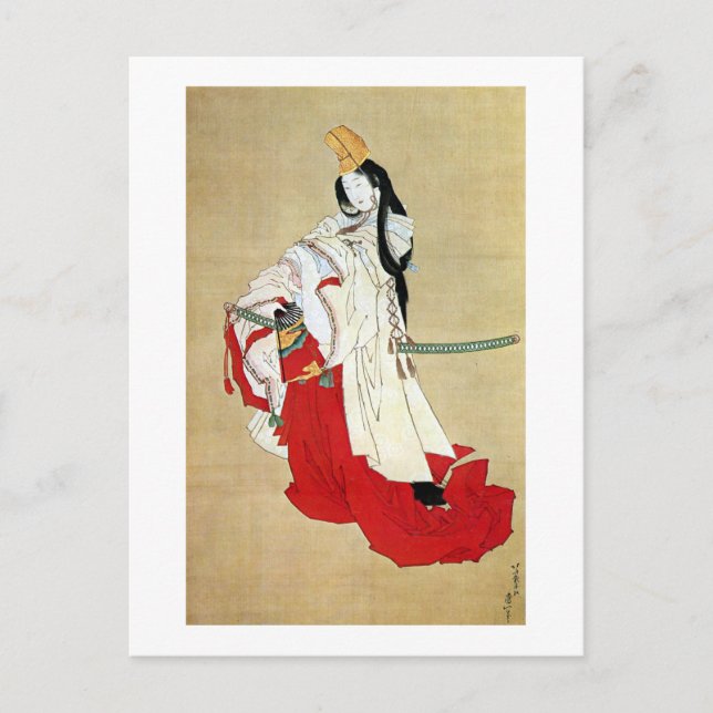 Cartão Postal 白 拍 子, 北 Dancer de Shirabyōshi, Hokusai, Ukiyo-e (Frente)