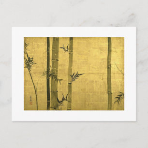 Cartão Postal 竹 図, 光 琳 Bamboo, Ogata Kōrin, Sumi-e
