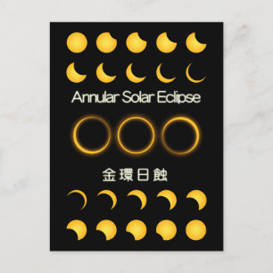 Cartão Postal 金 環 日 - Eclipse Solar Anular-