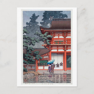 Cartão Postal 雨 の 春 大 社, 川 日瀬巴水 Kasuga Shrin