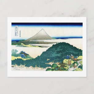 Cartão Postal 青 山 座 松, 北 斎 Ver o Monte Fuji de Aoyama, Hokusai,