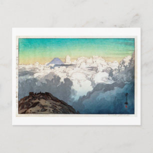 Cartão Postal 駒 ヶ 岳 頂, Pico de Komagatake, Yoshida, Wood