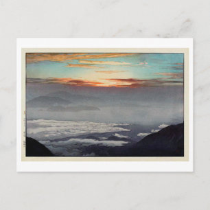 Cartão Postal 鳳 凰 山, Monte Hōō, Hiroshi Yoshida, Woodcut