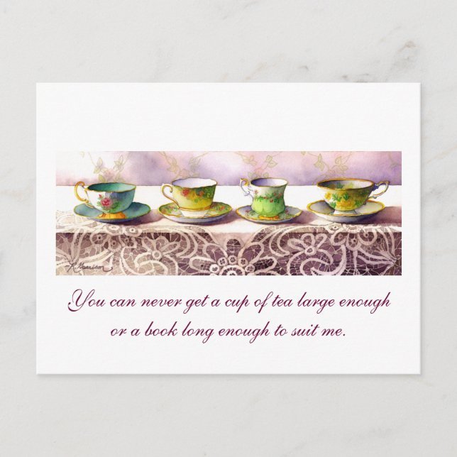 Cartão Postal 0001 Fila de Teacups C.S. Lewis Postcard (Frente)