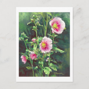 Cartão Postal 0013 Hollyhocks Rosa