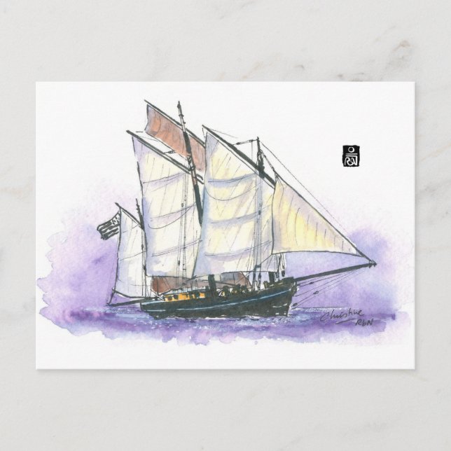 Cartão Postal (001) Le Corentin - Lugger Tall Ship (Frente)