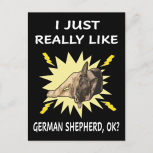 Cartão Postal 004 Eu Gosto Muito Do German shepherd OK