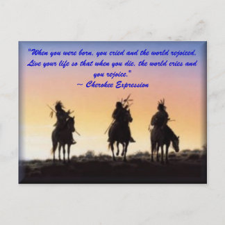 Cartão Postal 01_nativo_americano, "Quando você era nascer, você