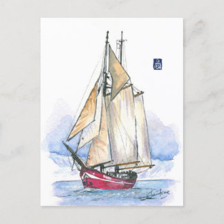 Cartão Postal (021) Noorderlicht Sailboat