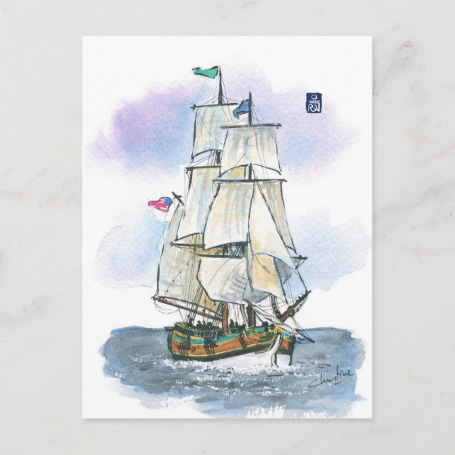 Cartão Postal (044) Lady Washington Tall Ship (Frente)